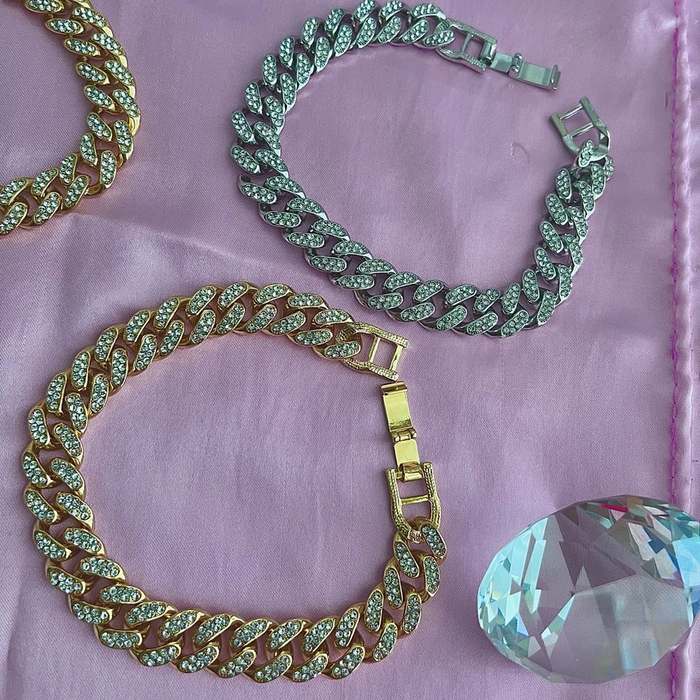 Gold cuban link anklet